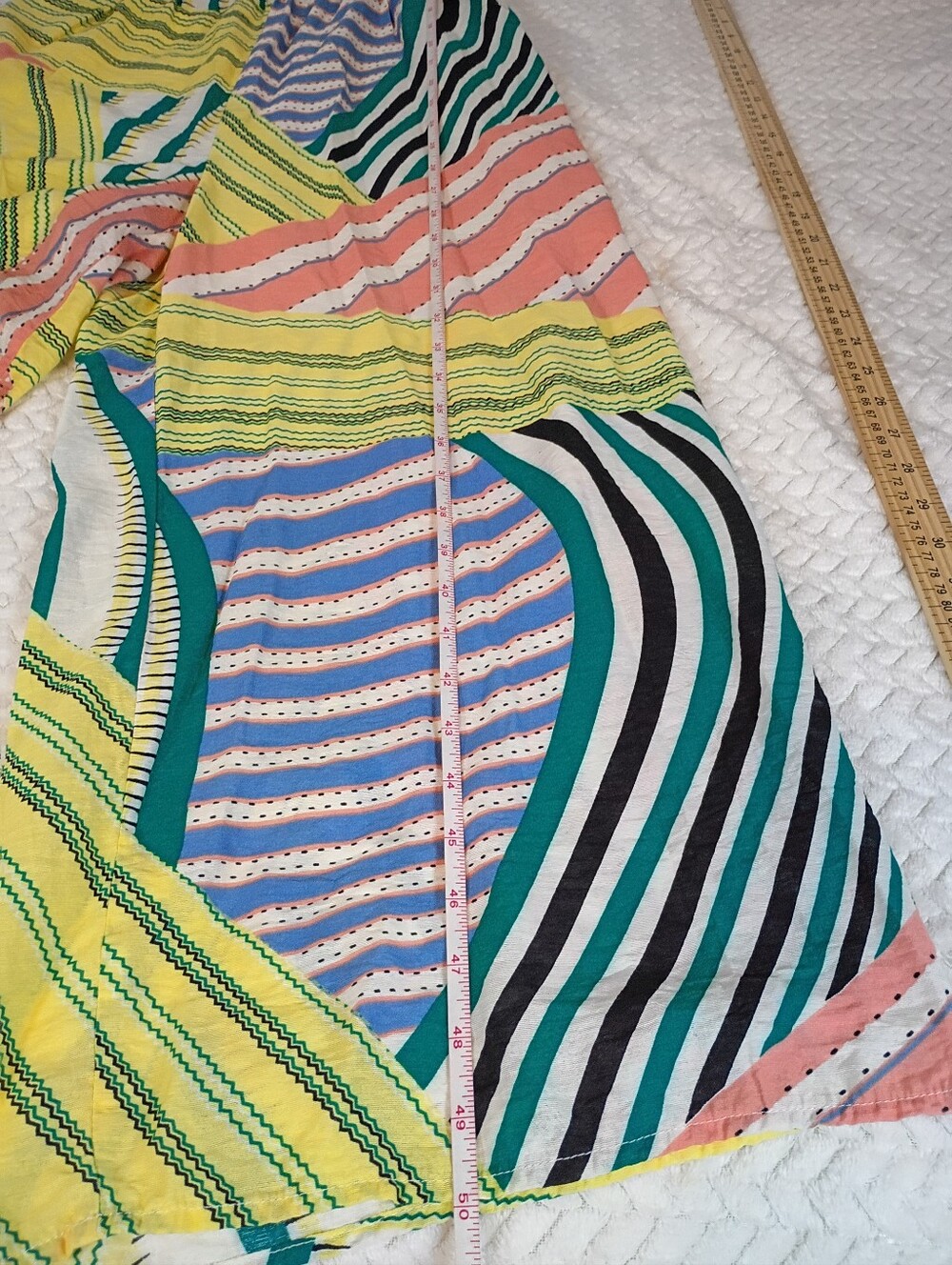 THML Jumpsuit Womens Medium Wide Leg Ruffle Fringe Bohemian Ethnic - Picture 16 of 16